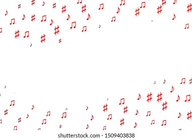 Light Red vector pattern with music elements. Isolated colorful music keys on abstract background. Pattern for school ad, booklets.