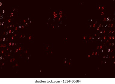 Light Red vector pattern with music elements. Isolated colorful music keys on abstract background. Pattern for websites of musitians.