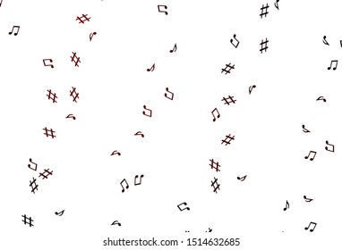 Light Red vector pattern with music elements. Isolated colorful music keys on abstract background. Pattern for school ad, booklets.