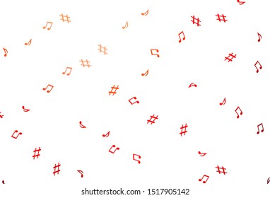 Light Red vector pattern with music elements. Isolated colorful music keys on abstract background. Pattern for school ad, booklets.