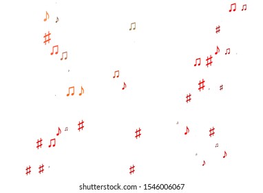 Light Red vector pattern with music elements. Shining illustration of colorful gradient music notes. Pattern for websites of musitians.