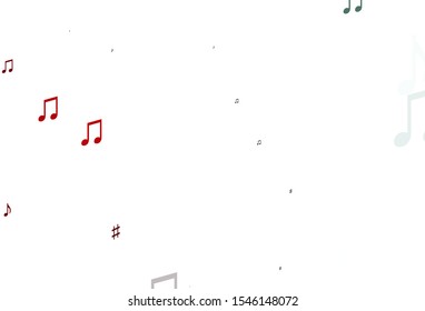 Light Red vector pattern with music elements. Shining illustration of colorful gradient music notes. Pattern for websites of musitians.