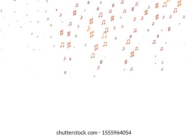 Light Red vector pattern with music elements. Abstract illustration with colorful symbols of melody. Pattern for websites of musitians.