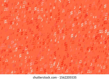 Light Red vector pattern with music elements. Decorative design in abstract style with music shapes. Modern design for wallpapers.