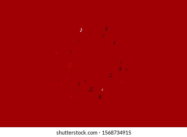 Light Red vector pattern with music elements. Decorative design in abstract style with music shapes. Pattern for websites of musitians.