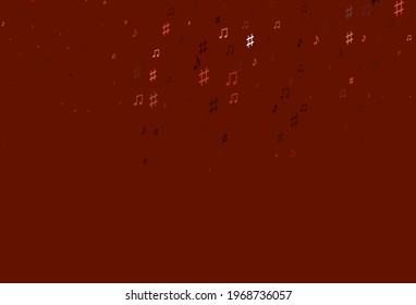 Light Red vector pattern with music elements. Abstract illustration with colorful symbols of melody. Pattern for websites of musitians.