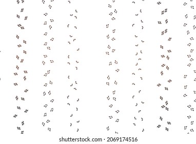 Light Red vector pattern with music elements. Isolated colorful music keys on abstract background. Modern design for wallpapers.