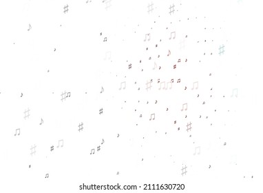 Light Red vector pattern with music elements. Abstract illustration with colorful symbols of melody. Pattern for websites of musitians.