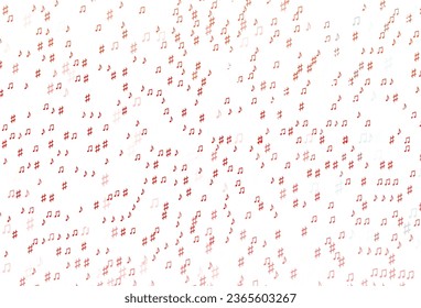 Light Red vector pattern with music elements. Decorative design in abstract style with music shapes. Modern design for wallpapers.