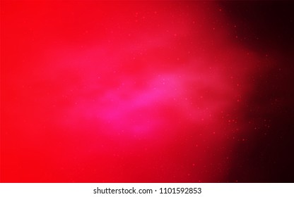 Light Red vector pattern with night sky stars. Shining colored illustration with bright astronomical stars. Best design for your ad, poster, banner.