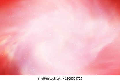 Light Red vector pattern with night sky stars. Glitter abstract illustration with colorful cosmic stars. Pattern for astrology websites.