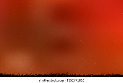 Light Red vector pattern with night sky stars. Glitter abstract illustration with colorful cosmic stars. Smart design for your business advert.