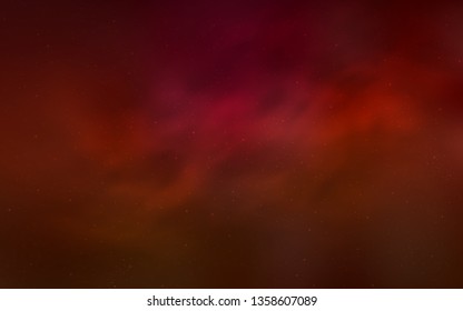 Light Red vector pattern with night sky stars. Space stars on blurred abstract background with gradient. Best design for your ad, poster, banner.