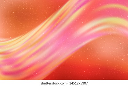 Light Red vector pattern with night sky stars. Glitter abstract illustration with colorful cosmic stars. Best design for your ad, poster, banner.