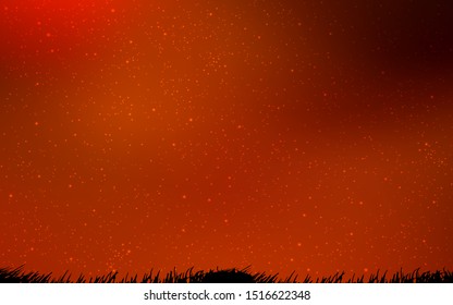 Light Red vector pattern with night sky stars. Glitter abstract illustration with colorful cosmic stars. Pattern for futuristic ad, booklets.