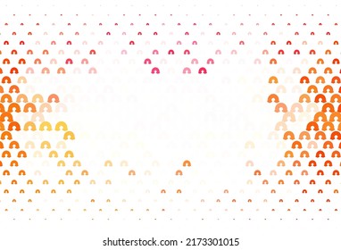Light Red vector pattern with rainbow elements. Illustration with isolated signs of rainbow. Sample for your child design.