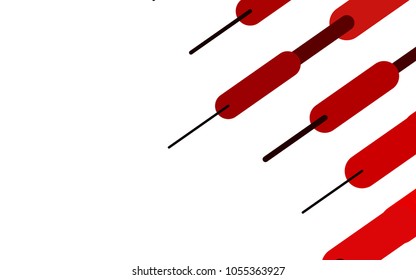 Light Red vector pattern with rounded lines. Glitter abstract illustration with colored sticks. The pattern can be used as ads, poster, banner for medicine.