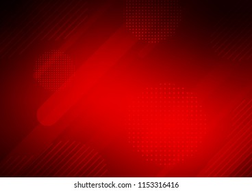 Light Red vector pattern with rounded lines, dots. Decorative shining illustration with lines, dots on abstract template. The pattern can be used as ads, poster, banner for commercial.