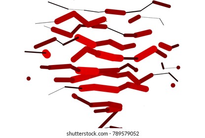 Light Red vector pattern with rounded lines. Decorative shining illustration with lines on abstract template. The template can be used as a background.