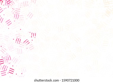Light Red vector pattern with sharp lines, dots. Glitter abstract illustration with colorful sticks. Pattern for ad, booklets, leaflets.
