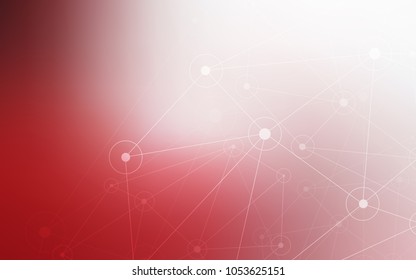 Light Red vector pattern with spheres, triangles. Illustration with set of colorful abstract circles and lines. Pattern can be used for beautiful websites.