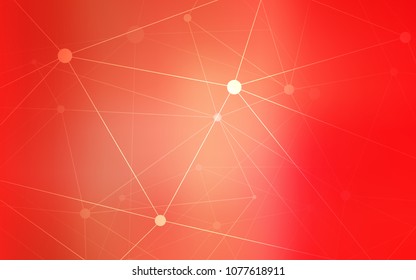 Light Red vector pattern with spheres, triangles. Design with connection of dots and lines on colorful background. Pattern can be used for beautiful websites.
