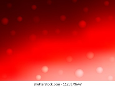 Light Red vector pattern with spheres. Blurred bubbles on abstract background with colorful gradient. New design for ad, poster, banner of your website.