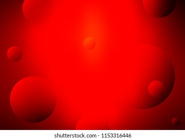 Light Red vector pattern with spheres. Blurred bubbles on abstract background with colorful gradient. Pattern can be used as texture of water, rain drops.