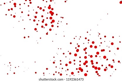 Light Red vector pattern with spheres. Illustration with set of shining colorful abstract circles. Pattern for ads, booklets.