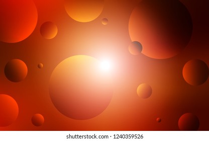 Light Red vector pattern with spheres. Modern abstract illustration with colorful water drops. Pattern can be used for ads, leaflets.