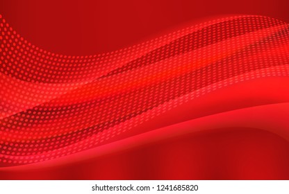 Light Red vector pattern with spheres, triangles. Design with connection of dots and lines on colorful background. Pattern for design of fabric, wallpapers.