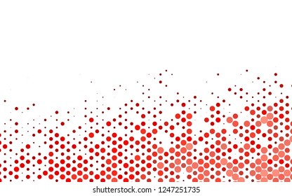 Light Red vector pattern with spheres. Illustration with set of shining colorful abstract circles. Pattern for ads, leaflets.