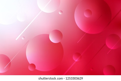 Light Red vector pattern with spheres. Glitter abstract illustration with blurred drops of rain. Completely new template for your brand book.