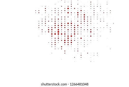 Light Red vector pattern with spheres. Glitter abstract illustration with blurred drops of rain. Design for posters, banners.