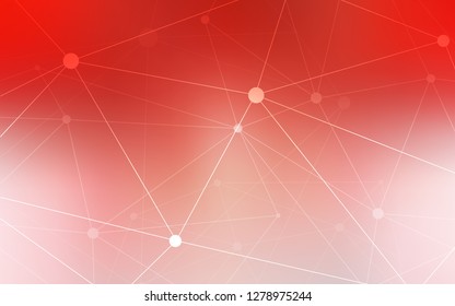 Light Red vector pattern with spheres, triangles. Colorful illustration with circles and lines in futuristic style. Beautiful design for your business advert.