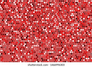 Light Red vector pattern with spheres. Modern abstract illustration with colorful water drops. Template for your brand book.