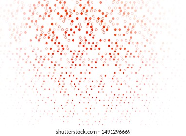 Light Red vector pattern with spheres. Blurred bubbles on abstract background with colorful gradient. Completely new template for your brand book.