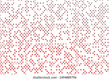 Light Red vector pattern with spheres. Abstract illustration with colored bubbles in nature style. Pattern for ads, leaflets.