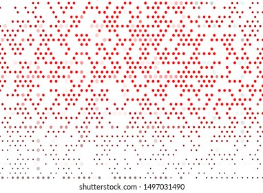 Light Red vector pattern with spheres. Modern abstract illustration with colorful water drops. Template for your brand book.