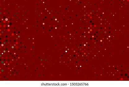 Light Red  vector pattern with spheres. Illustration with set of shining colorful abstract circles. Pattern for ads, leaflets.