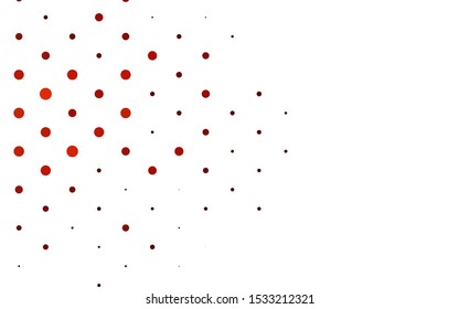 Light Red vector pattern with spheres. Illustration with set of shining colorful abstract circles. Pattern of water, rain drops.