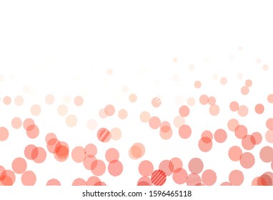 Light Red vector pattern with spheres. Illustration with set of shining colorful abstract circles. Design for poster, banner of websites.