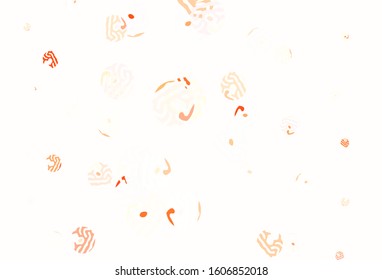 Light Red vector pattern with spheres. Glitter abstract illustration with blurred drops of rain. New template for your brand book.