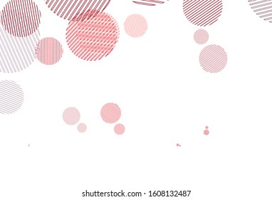 Light Red vector pattern with spheres. Blurred decorative design in abstract style with bubbles. New template for your brand book.