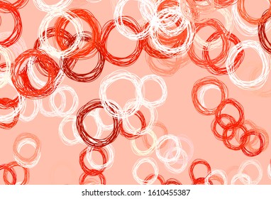 Light Red vector pattern with spheres. Blurred decorative design in abstract style with bubbles. Design for your business advert.