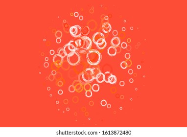 Light Red vector pattern with spheres. Blurred bubbles on abstract background with colorful gradient. New template for your brand book.