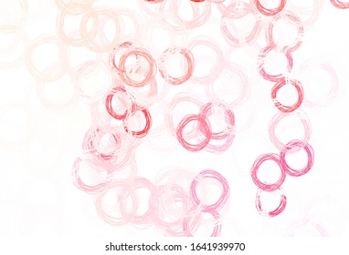Light Red vector pattern with spheres. Blurred decorative design in abstract style with bubbles. Pattern for textures of wallpapers.