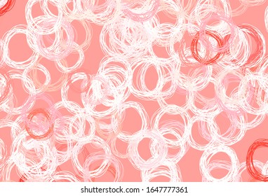 Light Red vector pattern with spheres. Illustration with set of shining colorful abstract circles. New template for your brand book.