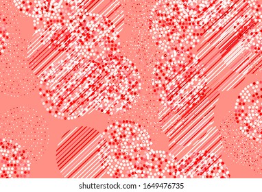 Light Red vector pattern with spheres. Beautiful colored illustration with blurred circles in nature style. Pattern for textures of wallpapers.