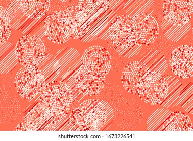 Light Red vector pattern with spheres. Illustration with set of shining colorful abstract circles. Pattern for textures of wallpapers.